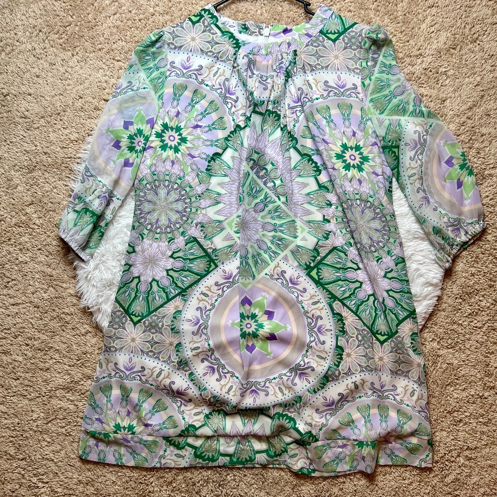 New York & Company Eva Mendes Limited Edition Dress | Large | Purple Green